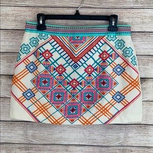 Harper Aztec Design Embroidered Mini Skirt
